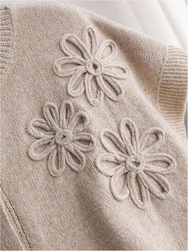 GORGLITTER Women's Plus Size Cardigan Sweater Boho Floral Button Down Cap Sleeve Open Front Knit Cardigan in Saudi Arabia