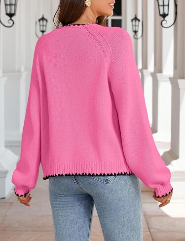 Women's Cardigan Tie Front Sweater Long Sleeves Knit Chunky V Neck Trendy Cardigans in Saudi Arabia