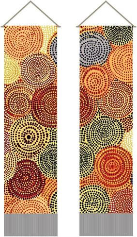 AHANDMAKER Pack of 2 Cats and Gardens Tapestries, Cute Chlorophytum and Cat Wall Art Vertical Long Tapestry, Doorway Curtain Tassel Wall Hanging for Bedroom Living Room in Saudi Arabia