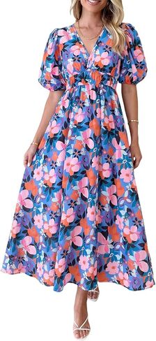 Women's Summer Floral Maxi Dress Spring Wedding Guest Dress 2026 in Kuwait