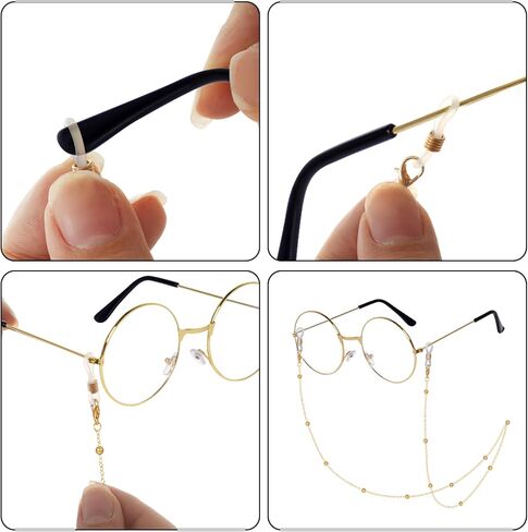 Old Lady Costume for Women 100th Day Of School Grandma Costume Granny Glasses Chain Faux Pearl Necklace Halloween in Saudi Arabia