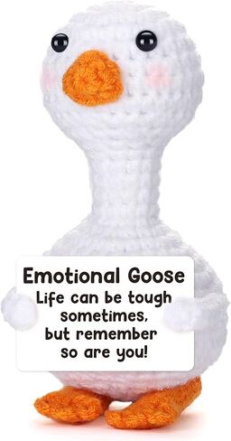 Mini Goose Positive Crochet Animal Emotional Cheer Up Support Message Preschool College Graduation Gifts for Her Daughter Friend Teen Girl Birthday Gift for Women Handmade Crochet Goose Pickle Potato in Saudi Arabia