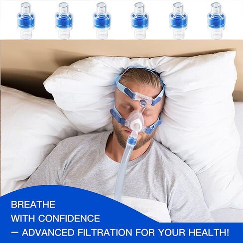 6 عبوات من فلتر تبادل الحرارة والرطوبة HME، استبدال فلتر HME لفلتر CPAP Z1، Z2، HME، مرشح محلول الترطيب، عبوة محكمة الغلق بشكل فردي in Kuwait