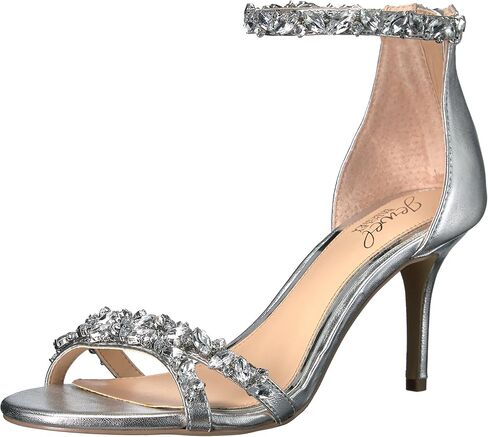 Jewel Badgley Mischka Women's Caroline Heeled Sandal, Silver, 8.5 in Kuwait