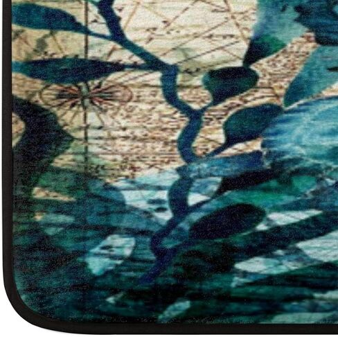 Sea Turtle Nautical Map Runner Rug 2'x6'Non Slip Rug, Area Long Rug Hallway Entry Carpet for Bedroom Bathroom Kitchen Living Room in Saudi Arabia