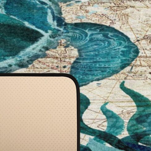 Sea Turtle Nautical Map Runner Rug 2'x6'Non Slip Rug, Area Long Rug Hallway Entry Carpet for Bedroom Bathroom Kitchen Living Room in Saudi Arabia
