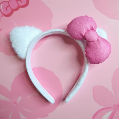 MEDEJU 6PCS Kitty Cat Ears Headbands Kitty Birthday Decorations Hello Cat Party Favors with Pink Bow Birthday Party Costume Gifts for Girls Women in Saudi Arabia