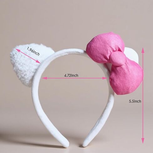 MEDEJU 6PCS Kitty Cat Ears Headbands Kitty Birthday Decorations Hello Cat Party Favors with Pink Bow Birthday Party Costume Gifts for Girls Women in Saudi Arabia