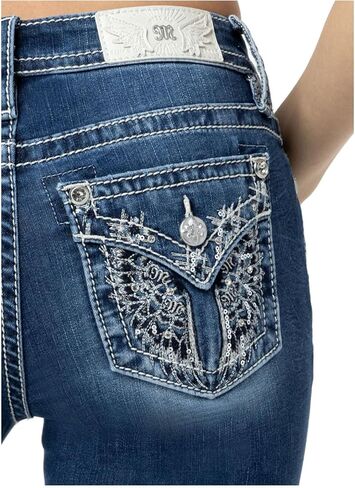 Miss Me Women's Albus Faux Flap Pocket Mid-Rise Bootcut Jeans in Saudi Arabia