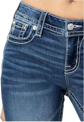 Miss Me Women's Albus Faux Flap Pocket Mid-Rise Bootcut Jeans in Saudi Arabia