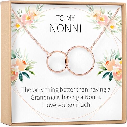 Nonni Necklace - Heartfelt Card & Jewelry Gift for Italian Grandmother, 2 Interlocking Circles in Saudi Arabia