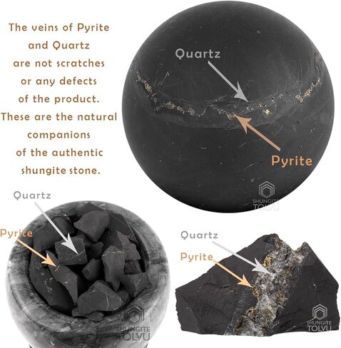 SHUNGITE TOLVU Stone Sphere - Flower of Life - Made of Rare Russian Stone Medium Size - 2 inch in Saudi Arabia