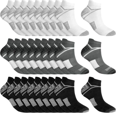 Fourluoo 30 Pairs Ankle Socks for Women Men Cotton Low Cut Tab Socks Women No Show Athletic Sock for Running Casual Size 9-13 in Saudi Arabia