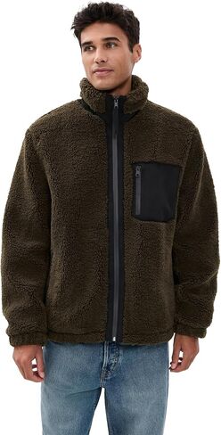 Vince Men's Faux Sherpa Zip Jacket in Kuwait