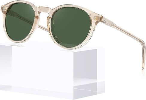 CARFIA Round Polarized Sunglasses for Women UV Protection Acetate Frame Classic Retro Style CA2302 in Saudi Arabia