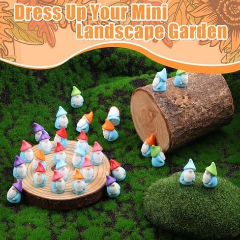 30pcs Mini Resin Gnomes, 6 Colors Tiny Gnomes Miniature Dwarf Figurines Miniature Gnome Figurines Small Gnomes Figures for Miniature Landscape Garden Outdoor Patio Yard Plant Pots Decor in Saudi Arabia