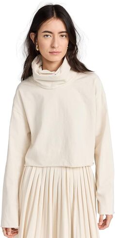Les Tien Women's Coreena Cropped Cowl Neck Top in Saudi Arabia
