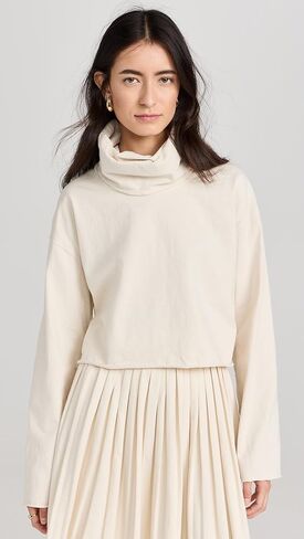 Les Tien Women's Coreena Cropped Cowl Neck Top in Saudi Arabia