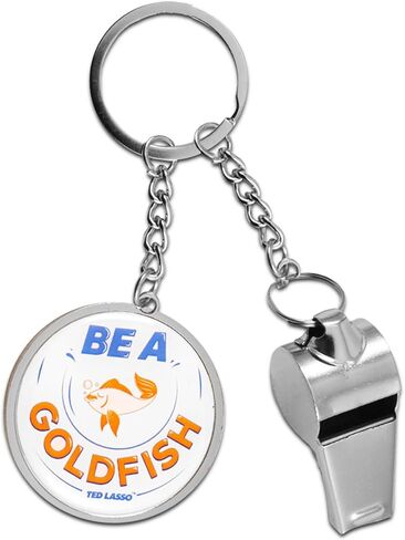 حزمة سلسلة مفاتيح Ted Lasso - حلقة مفاتيح فاخرة Be a Goldfish مع إشارة مرجعية Whistle Plus | حلقة مفاتيح من تيد لاسو لحقيبة الظهر والمحفظة والحقيبة والمزيد in Saudi Arabia