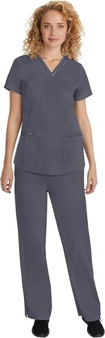 Healing Hands Scrub Set for Women with 5 Pockets, V-Neck Scrub Top 2278, and Taylor Pants 9095 with 2-Way Stretch Technology,Navy - M Top/M Pant in Saudi Arabia