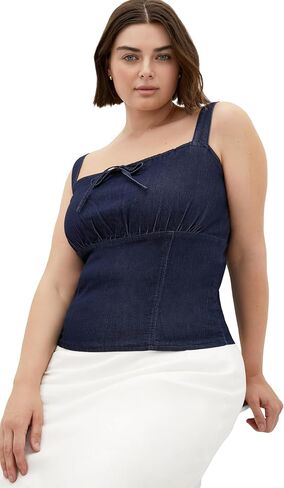 City Chic Women's Plus Size Top-Abbie Denim in Saudi Arabia