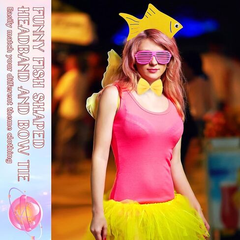 Shyyween 8 Pcs Sea Fish Costume Accessories Fish Goldfish Marine Life Headband and Bow Tie for Women Men Halloween Cosplay Accessories for Party Supplies in Saudi Arabia