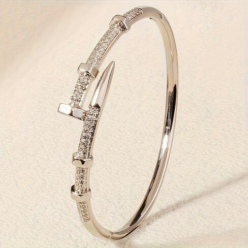 1pc Creative Zirconia Exquisite Micro Inlaid Bracelet Wrapped Snake Open Suitable for Daily Wear, Festival Wedding Gift in Saudi Arabia