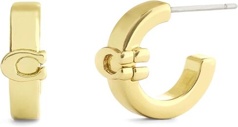 COACH Jewelry Women's Signature C Huggie Earrings in Saudi Arabia