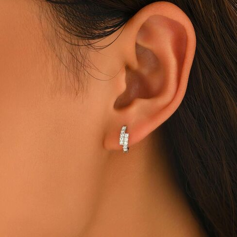 XAYAH 925 الفضة الاسترليني مكعب زركونيا الأقراط الصغيرة للنساء هيبوالرجينيك القرط كومة الغضروف الأقراط لذيذ لطيف Huggie الأطواق الأقراط لابنة أمي عيد الحب هدايا المجوهرات in Kuwait