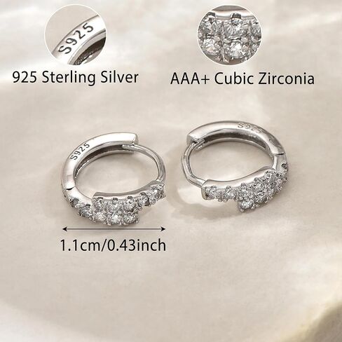 XAYAH 925 الفضة الاسترليني مكعب زركونيا الأقراط الصغيرة للنساء هيبوالرجينيك القرط كومة الغضروف الأقراط لذيذ لطيف Huggie الأطواق الأقراط لابنة أمي عيد الحب هدايا المجوهرات in Kuwait