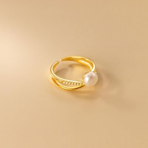 Adjustable Cross Over Ring with Zirconia, Minimalist Stackable Open Band Jewelry for Women, Elegant Gift in Saudi Arabia