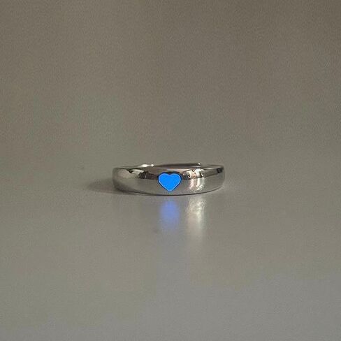 Fashion Blue Luminous Ring Glow In Dark Fluorescent Zircon Adjustable Ring Sweet Romantic Valentine's Day Gifts in Saudi Arabia