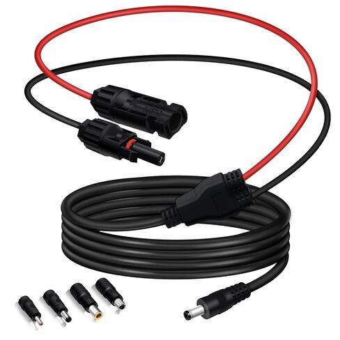 COMeap Solar Panel Adapter for Jackery, to DC 5.5x2.1mm Extension Power Cable with DC 3.5x1.35, 5.5x2.5 and 8mm Connector Compatible with MC4 Solar Panel Charger and Portable Solar Generator 5ft(1.5m) in Kuwait