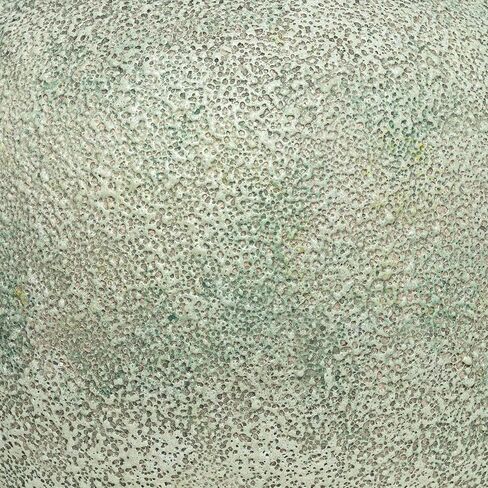 Textured Light Green Bisque Round Vase - Reactive Glaze Ceramic Decorative Vase with Speckled Finish, Matte Sage Green Bud Vase for Modern Home Decor, Organic Shelf Centerpiece [9.75H X 10DIA] in Saudi Arabia