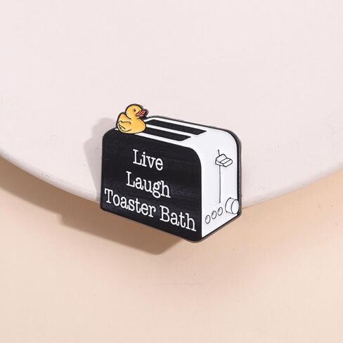 Live Laugh Toaster Bath Pins Funny Cute Bread Maker Brooches Lapel Badges Aesthetic Badges Lapel Pin For Hats Clothes Jacket Backpack Decoration Accessories Gift for Women Friends in Saudi Arabia