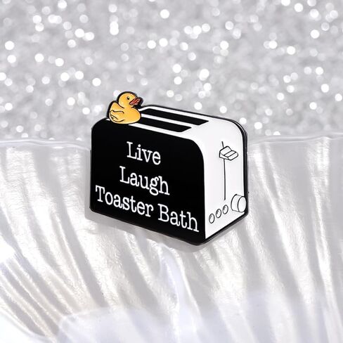 Live Laugh Toaster Bath Pins Funny Cute Bread Maker Brooches Lapel Badges Aesthetic Badges Lapel Pin For Hats Clothes Jacket Backpack Decoration Accessories Gift for Women Friends in Saudi Arabia