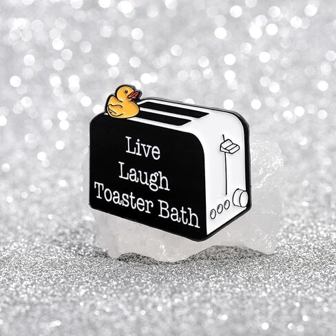 Live Laugh Toaster Bath Pins Funny Cute Bread Maker Brooches Lapel Badges Aesthetic Badges Lapel Pin For Hats Clothes Jacket Backpack Decoration Accessories Gift for Women Friends in Saudi Arabia