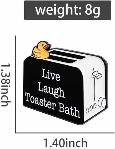Live Laugh Toaster Bath Pins Funny Cute Bread Maker Brooches Lapel Badges Aesthetic Badges Lapel Pin For Hats Clothes Jacket Backpack Decoration Accessories Gift for Women Friends in Saudi Arabia