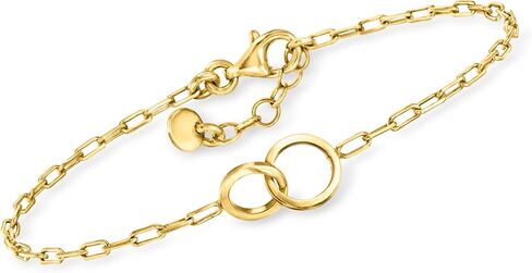 Pure Collection by Ross-Simons Italian 18kt Gold Over Sterling Double-Circle Bracelet in Saudi Arabia