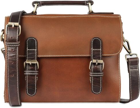 Genuine Leather Crossbody Bag for Men and Women | 11 Inch Handmade Satchel Purse with Adjustable Strap & Push Lock | Stylish Everyday Shoulder Bag in Saudi Arabia