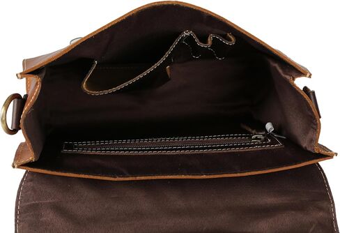 Genuine Leather Crossbody Bag for Men and Women | 11 Inch Handmade Satchel Purse with Adjustable Strap & Push Lock | Stylish Everyday Shoulder Bag in Saudi Arabia