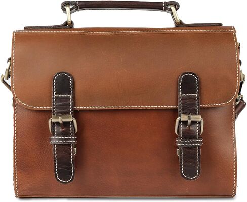 Genuine Leather Crossbody Bag for Men and Women | 11 Inch Handmade Satchel Purse with Adjustable Strap & Push Lock | Stylish Everyday Shoulder Bag in Saudi Arabia