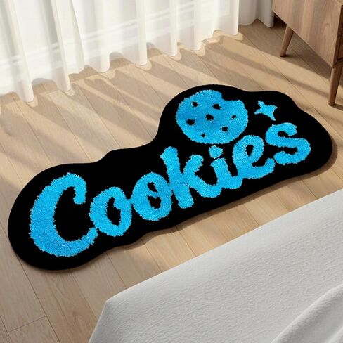 Cookies Rug – Cool Rug for Preppy Room Decor, Soft Microfiber Tufted for Cute Bedroom Decor, 39.4" x 17.7" Non-Slip Decorative Carpet for Kids Room & Hallway in Saudi Arabia