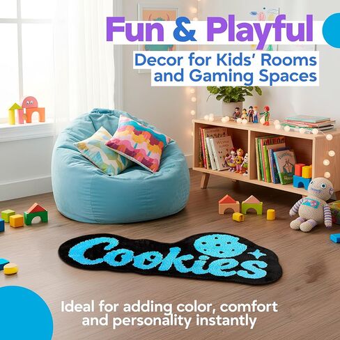 Cookies Rug – Cool Rug for Preppy Room Decor, Soft Microfiber Tufted for Cute Bedroom Decor, 39.4" x 17.7" Non-Slip Decorative Carpet for Kids Room & Hallway in Saudi Arabia