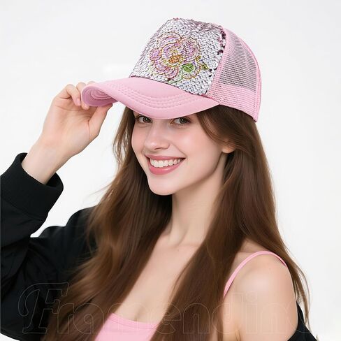 Framendino, 3 Pack Sublimation Blank Baseball Cap Adjustable Heat Transfer Trucker Hat Sequin for Adult in Saudi Arabia