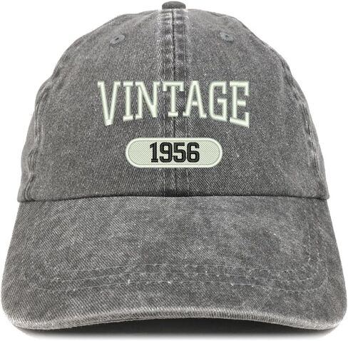 Trendy Apparel Shop Vintage 1956 Embroidered 69th Birthday Soft Crown Washed Cotton Cap in Saudi Arabia