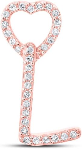 SB Jewelers 10k Rose Gold 1/10 CTW Natural Diamond Gift Heart Initial L Pendant 0.74 Grams in Saudi Arabia