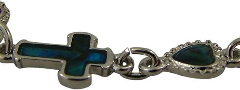 Needzo Heart and Cross Shaped Bead Catholic Bracelet, 6 1/2 Inch in Saudi Arabia