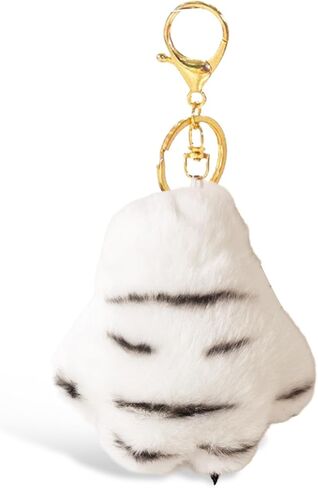 White Tiger Keychain Cute Tiger Plush Charm Derpy Keychain Bengals Animal Accessories for Women Bag Key Holder Jewelry in Saudi Arabia