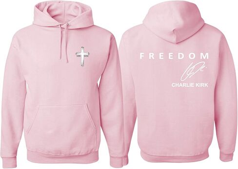 wild custom apparel Charlie Kirk Cross Pocket Front & Back Freedom Signature Sweatshirt Hoodies in Saudi Arabia